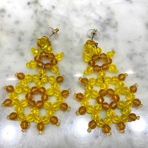 Jcrew beaded yellow earrings